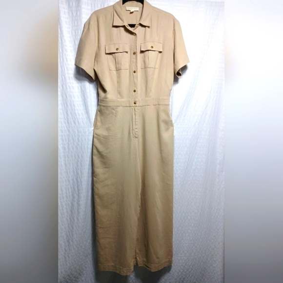 MICHAEL Michael Kors Pants - Micheal Kors Linen/ Cotton Wide Leg Jumpsuit. Size M